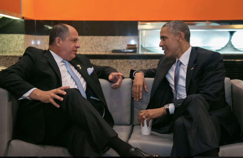 Costa Rican President Luis Guillermo SolĂs says his country's experience with clean energy is something other presidents are interested in hearing about.